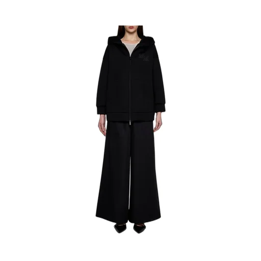 Max Mara Logo Embroidered Zip-Up Hoodie