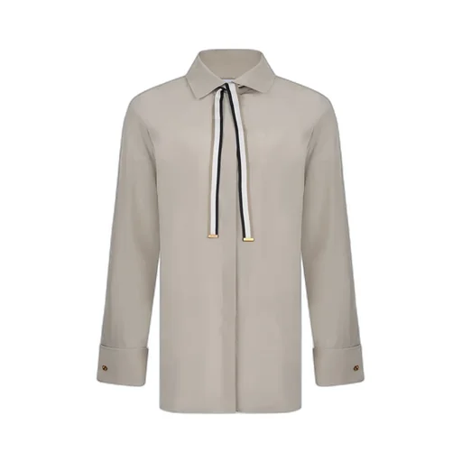 Max Mara Apollo Ribbon Detailed Long-Sleeved Shirt