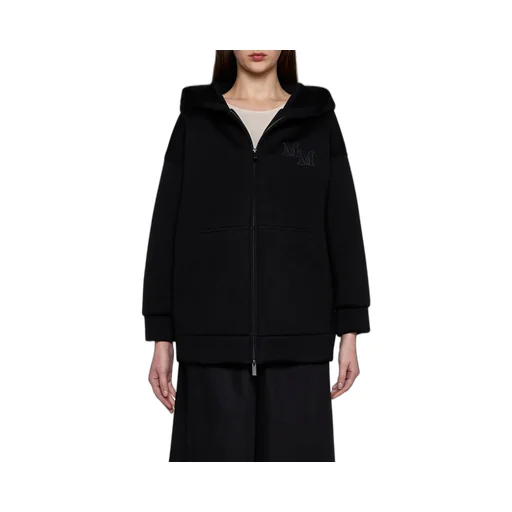 Max Mara Logo Embroidered Zip-Up Hoodie