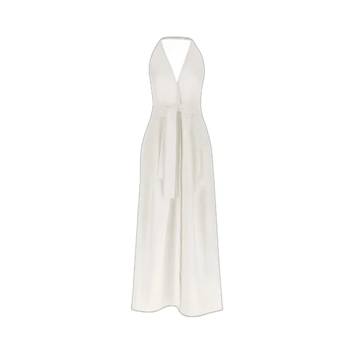 Max Mara Ancona V-Neck Belted Sleeveless Dress