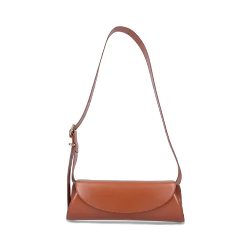 Jil Sander Cannolo Logo Embossed Small Shoulder Bag