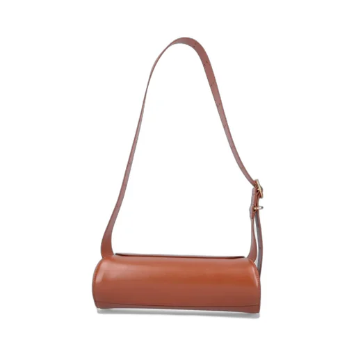 Jil Sander Cannolo Logo Embossed Small Shoulder Bag