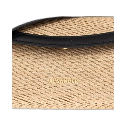 Jil Sander Small Cannolo Raffia Shoulder Bag