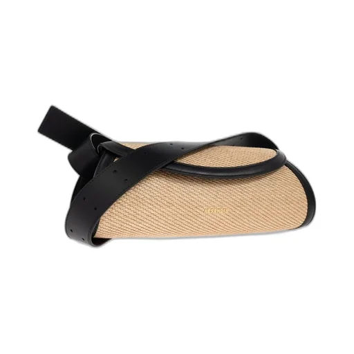 Jil Sander Small Cannolo Raffia Shoulder Bag