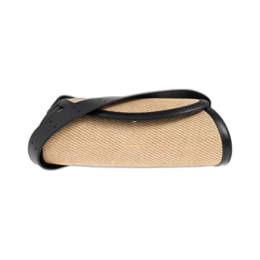 Jil Sander Small Cannolo Raffia Shoulder Bag