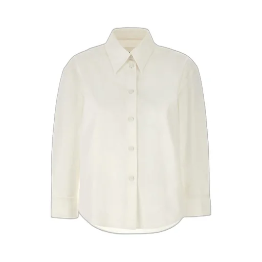 Jil Sander Three-Quarter Sleeved Cropped Poplin Shirt