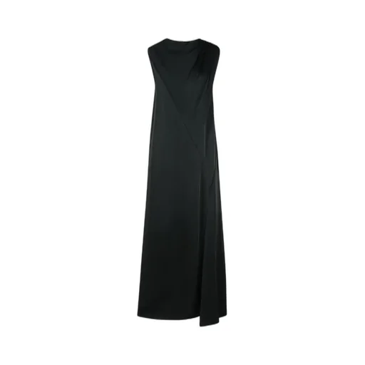 Jil Sander Satin Draped Maxi Dress