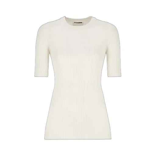 Jil Sander Short-Sleeved Ribbed-Knit Top