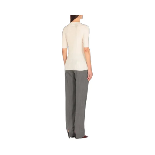 Jil Sander Short-Sleeved Ribbed-Knit Top