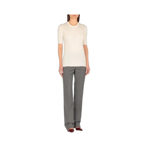 Jil Sander Short-Sleeved Ribbed-Knit Top