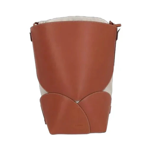 Jil Sander Logo Embossed Drawstring Bucket Bag