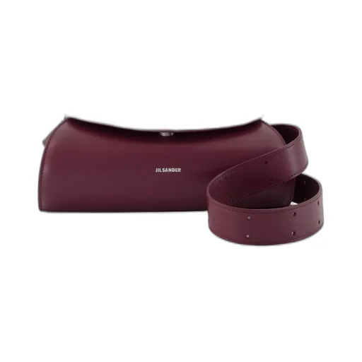 Jil Sander Cannolo Logo Printed Small Clutch Bag
