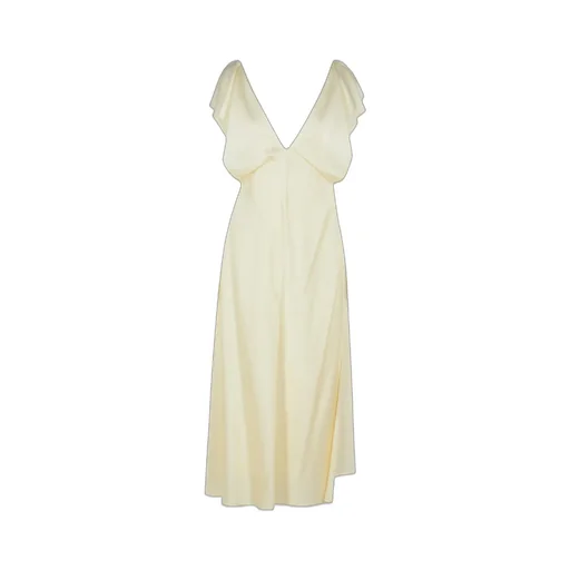 Jil Sander V-Neck Ruffle-Detailed Dress