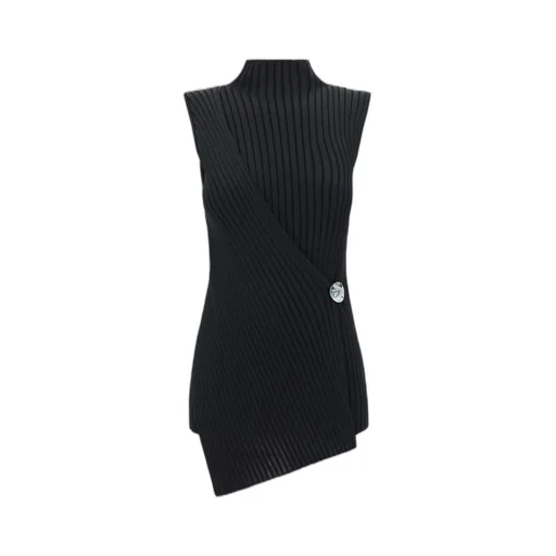 Jil Sander Ribbed-Knit Asymmetric Tank Top