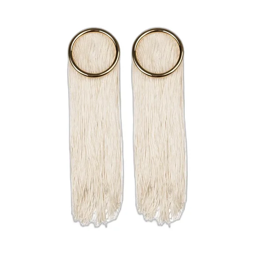 Jil Sander Logo Engraved Fringed Earrings