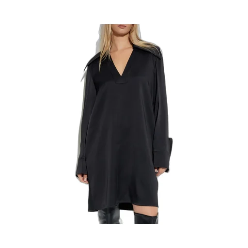Jil Sander Long Sleeve V-Neck Dress