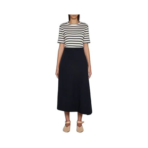Jil Sander Asymmetric-Hem High Waist Midi Skirt