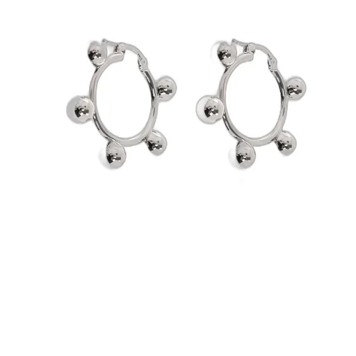 Jil Sander Logo Engraved Hoop Earrings