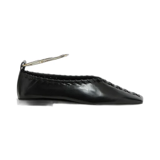 Jil Sander Ring-Detailed Stitching Ballet Flats