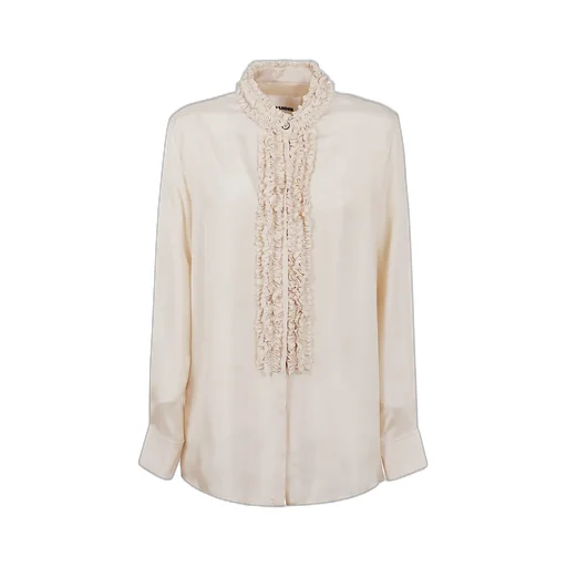 Jil Sander	Long Sleeved Ruffled Trim Blouse
