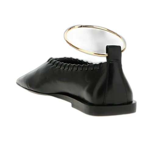 Jil Sander Ring-Detailed Stitching Ballet Flats