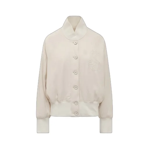 Jil Sander Logo Detailed Buttoned Bomber Jacket