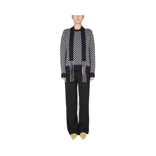 Jil Sander Removable Belt Detailed Jacquard Sweater