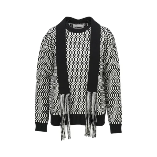 Jil Sander Scarf Embellished Knitted Jumper