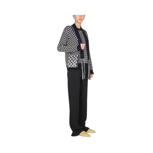 Jil Sander Removable Belt Detailed Jacquard Sweater