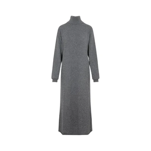 Jil Sander High-Neck Long-Sleeved Midi Dress