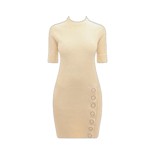 Jil Sander Ribbed-Knit Side Button Detail Dress