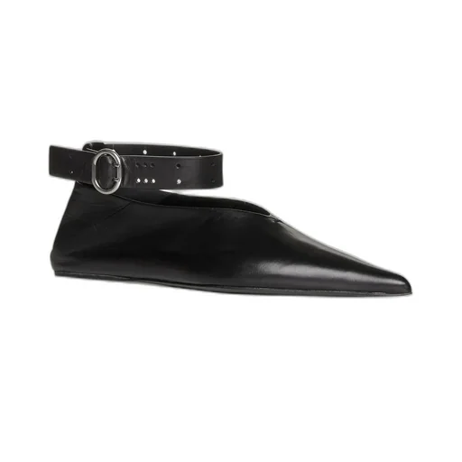 Jil Sander Buckle Ankle Pointed-Toe Flats