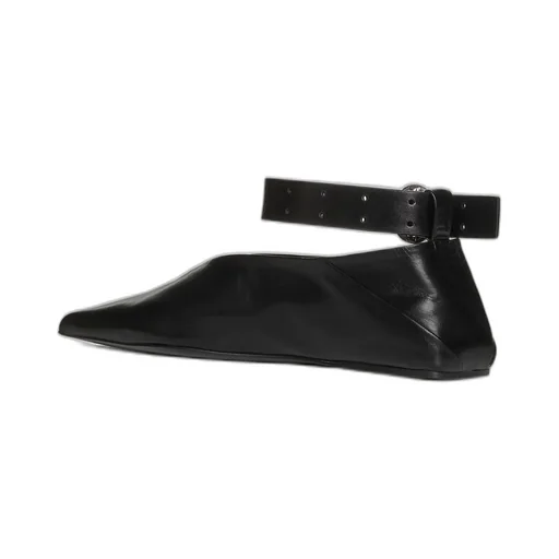 Jil Sander Buckle Ankle Pointed-Toe Flats