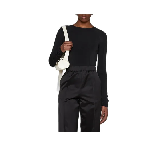 Jil Sander Open-Back Long-Sleeved Crewneck Bodysuit
