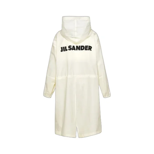 Jil Sander Logo Printed Drawstring Hooded Coat