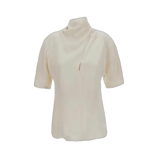 Jil Sander Short-Sleeved High-Neck Blouse