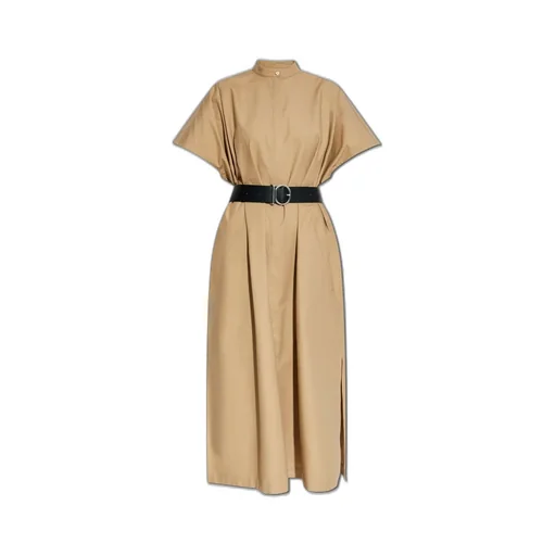Jil Sander Belted Pleated Midi Dress