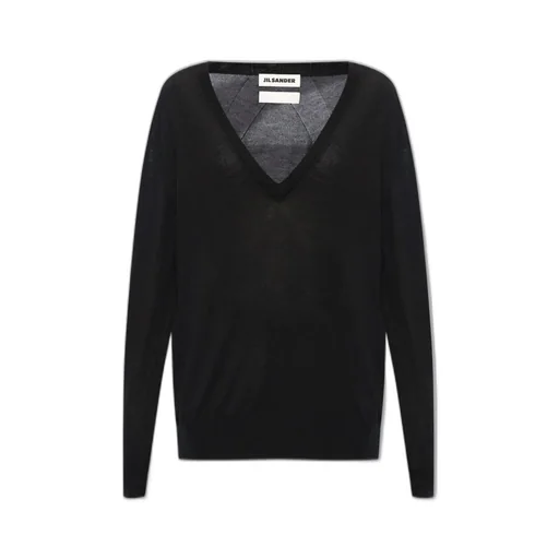 Jil Sander Long Sleeved V-Neck Knitted Top