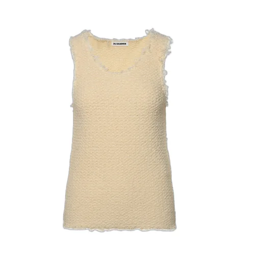 Jil Sander Frayed Hem Tweed Tank Top