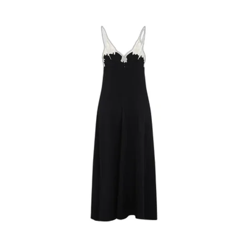 Jil Sander Lace Flower Detailed Midi Dress