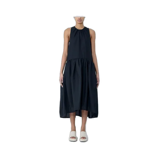 Jil Sander Gathered Sleeveless Midi Dress