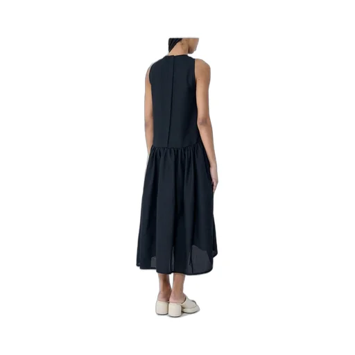 Jil Sander Gathered Sleeveless Midi Dress