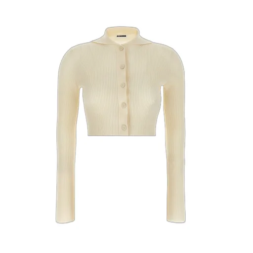 Jil Sander Ribbed Cropped Cardigan