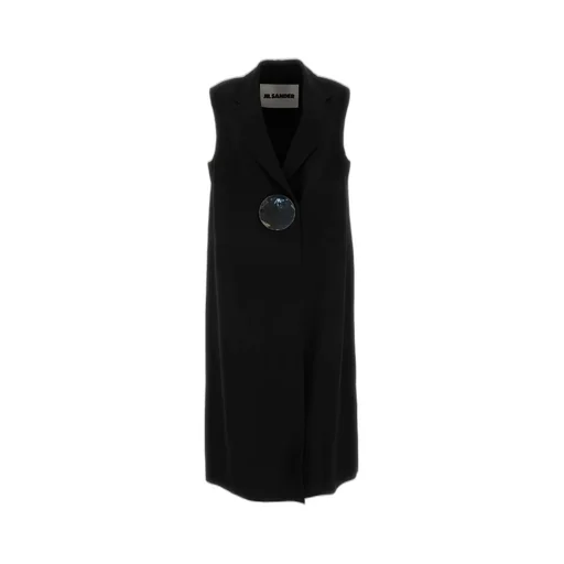 Jil Sander Button-Fastened Tailored Crepe Sleeveless Vest