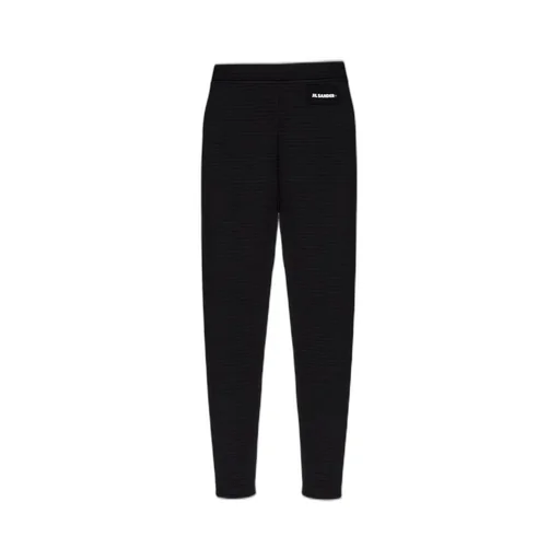 Jil Sander Logo-Patch Slim-Cut Ribbed Leggings
