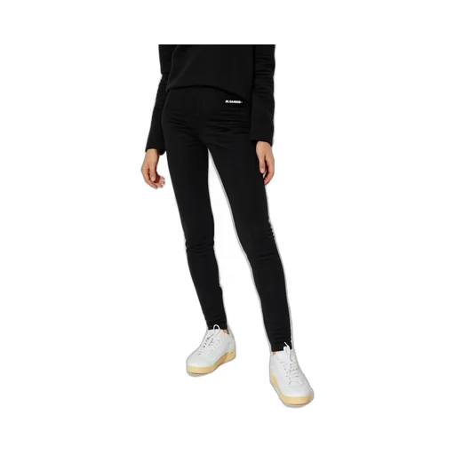 Jil Sander Logo-Patch Slim-Cut Ribbed Leggings