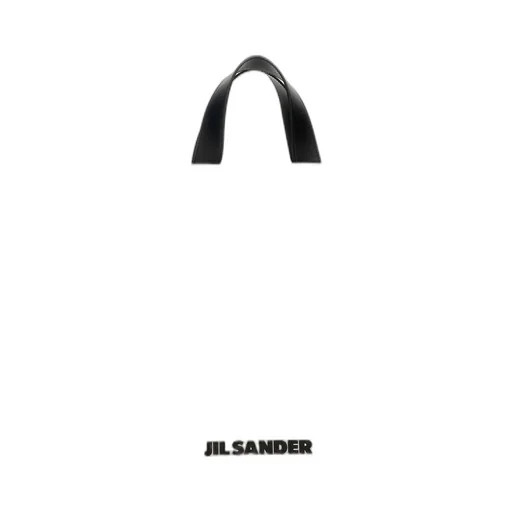Jil Sander Logo Printed Border Book Tote Square Shopping Bag