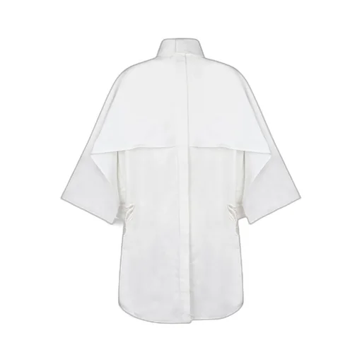 Jil Sander Lace Detailed Curved Hem Cape Top