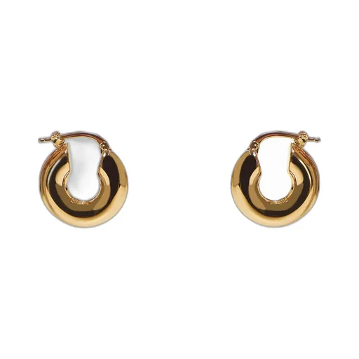 Jil Sander Logo Engraved Hoop Earrings