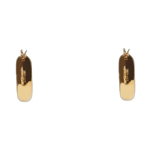 Jil Sander Logo Engraved Hoop Earrings